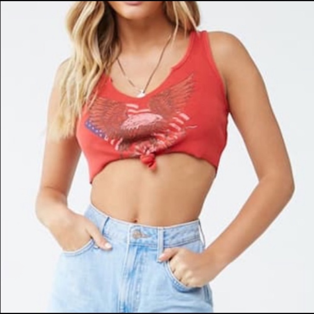 American Flag and Eagle Crop Top